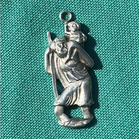 😇 Solid Sterling Silver St. Christopher Charm or Pendant - Picture 1 of 3